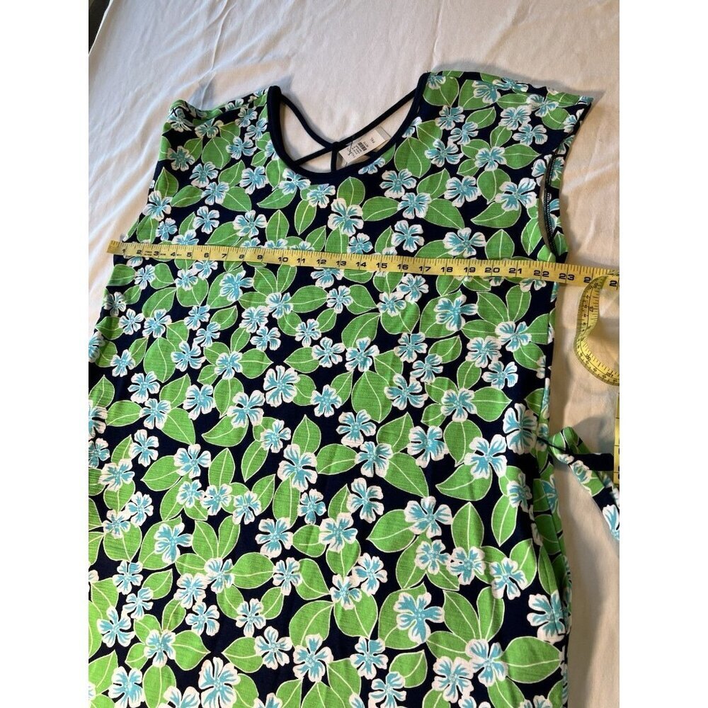 NWT Talbots Dress Sz XLPetite Floral Fields Open Back Green Blue 50+ UPF Outdoor - Picture 7 of 8